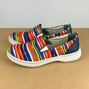 Dansko Belle Striped Multicolor Comfort Shoes Womens 6.5/7 EU 37 Slip On